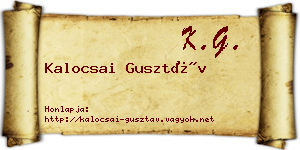 Kalocsai Gusztáv névjegykártya