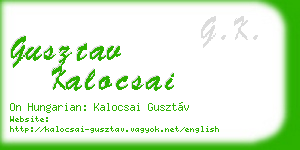 gusztav kalocsai business card