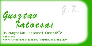 gusztav kalocsai business card